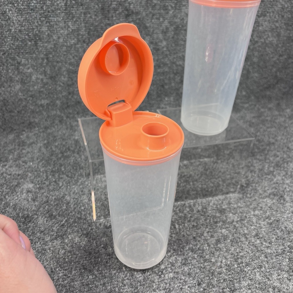 Tupperware 16oz Shaker Cup Orange Coral Flip Top Lid 8415A 8416A 8417A New 2 - Picture 6 of 8